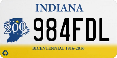 IN license plate 984FDL