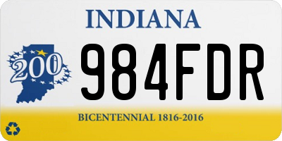 IN license plate 984FDR