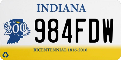 IN license plate 984FDW