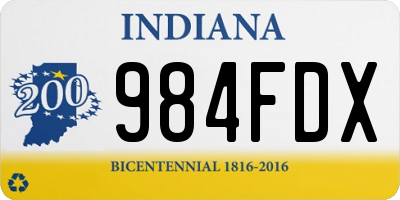 IN license plate 984FDX