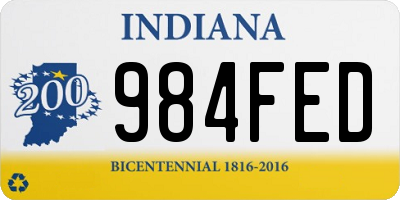 IN license plate 984FED