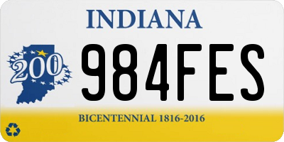 IN license plate 984FES