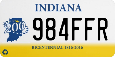 IN license plate 984FFR