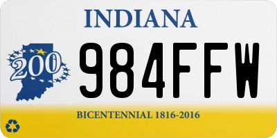IN license plate 984FFW