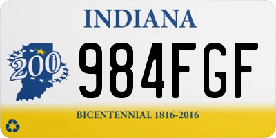 IN license plate 984FGF