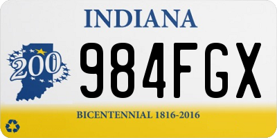 IN license plate 984FGX