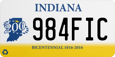 IN license plate 984FIC