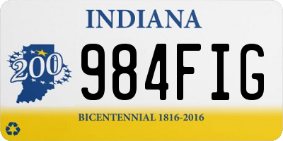 IN license plate 984FIG