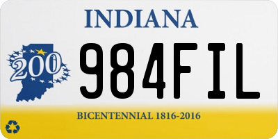 IN license plate 984FIL