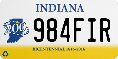 IN license plate 984FIR