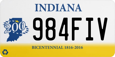IN license plate 984FIV