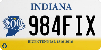 IN license plate 984FIX