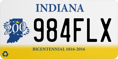 IN license plate 984FLX