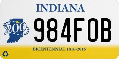 IN license plate 984FOB