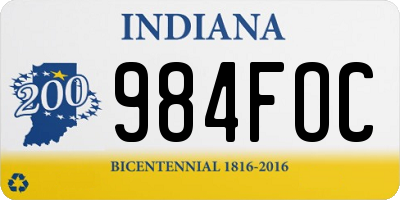 IN license plate 984FOC