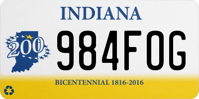 IN license plate 984FOG