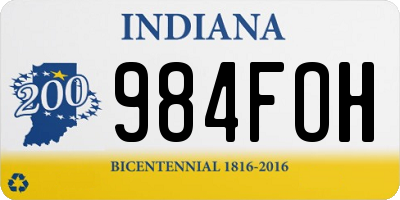 IN license plate 984FOH