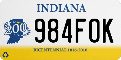 IN license plate 984FOK