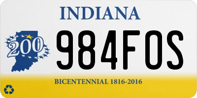 IN license plate 984FOS