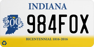 IN license plate 984FOX