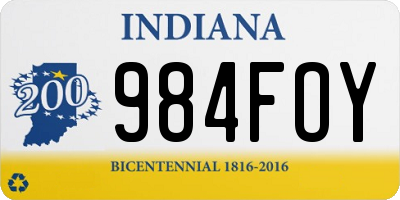 IN license plate 984FOY