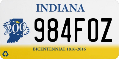 IN license plate 984FOZ