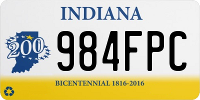 IN license plate 984FPC