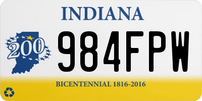 IN license plate 984FPW