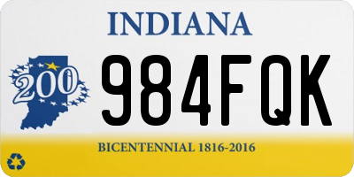 IN license plate 984FQK