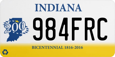 IN license plate 984FRC