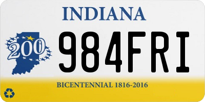 IN license plate 984FRI