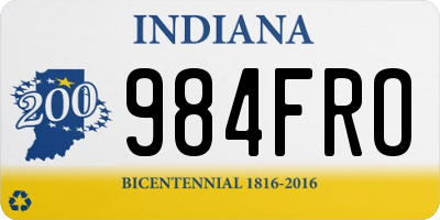 IN license plate 984FRO