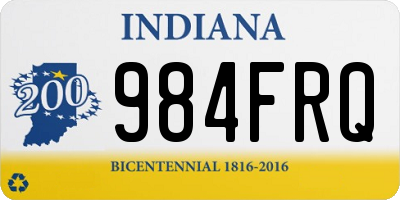 IN license plate 984FRQ