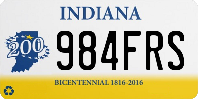 IN license plate 984FRS