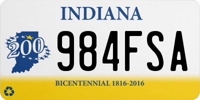 IN license plate 984FSA