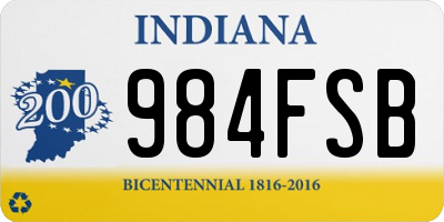 IN license plate 984FSB
