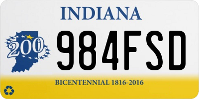 IN license plate 984FSD