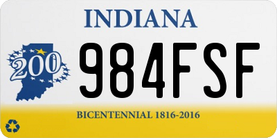 IN license plate 984FSF