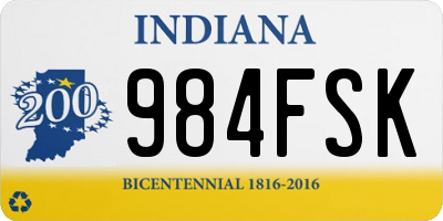 IN license plate 984FSK