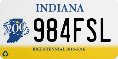 IN license plate 984FSL