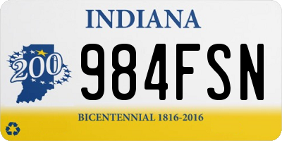 IN license plate 984FSN