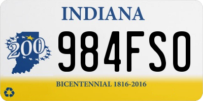 IN license plate 984FSO