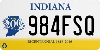 IN license plate 984FSQ