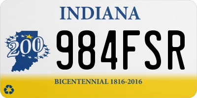 IN license plate 984FSR