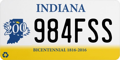 IN license plate 984FSS