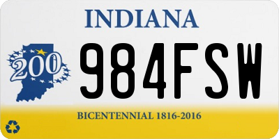 IN license plate 984FSW