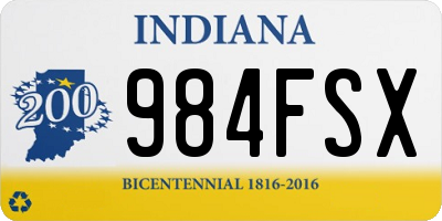 IN license plate 984FSX