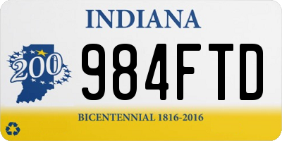 IN license plate 984FTD