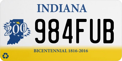 IN license plate 984FUB