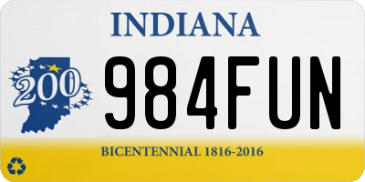 IN license plate 984FUN